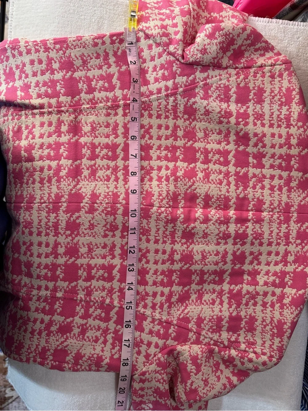 Ann Taylor Pink Cream Tweed Blazer Jacket Women’s Size 6 Career Preppy Classic